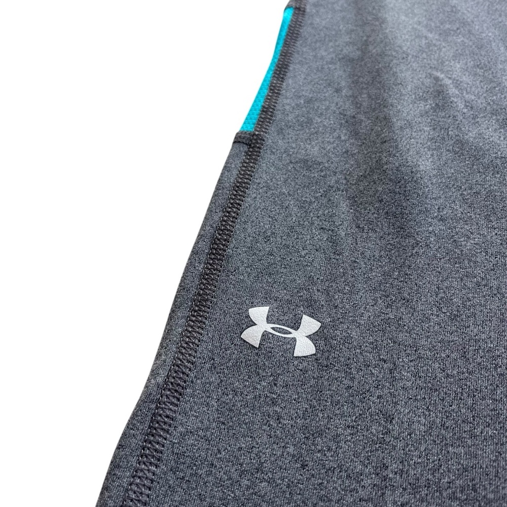 Under Armour Girl’s L Gray Teal Mesh Elastic Waistband Athletic Leggings 1263871 - Picture 10 of 16